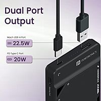 POR 2810 Luxcell UNO 10 Power Bank – 10000mAh | 22.5W PD Input & Output | Mach USB | Black