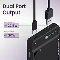POR 2810 Luxcell UNO 10 Power Bank – 10000mAh | 22.5W PD Input & Output | Mach USB | Black