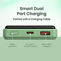 Portronics Luxcell B 10K Power Bank – 10000mAh | 22.5W Fast Charging | Green