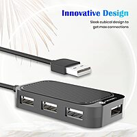 Portronics Mport 4D is a versatile 4-in-1 USB hub featuring multiple ports and a long cable for easy connectivity. Perfect for expanding your device's capabilities with convenience and efficiency.