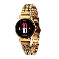 Vibez by Lifelong Ruby 1.04" AMOLED Smartwatch for Women with Metal Strap, Bluetooth Calling, 60 Hz, Voice Assistance