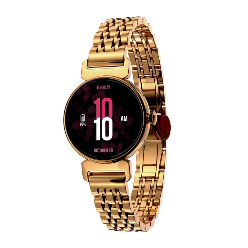 Vibez by Lifelong Ruby 1.04" AMOLED Smartwatch for Women with Metal Strap, Bluetooth Calling, 60 Hz, Voice Assistance