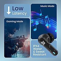 Portronics Twins S11 – Gaming TWS Earbuds, featuring Environmental Noise Cancellation (ENC), immersive sound, low latency, and a sleek blue design for an enhanced gaming experience.