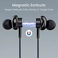 Portronics Conch Sigma A – 3.5mm Earphones with Mic, sleek black design, high-quality sound, comfortable fit, perfect for music and calls, durable build, ideal for everyday use.