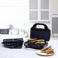 Wonderchef Prato Plus 3 in 1 Griller with Detachable Non-Stick Plates 900 Watt