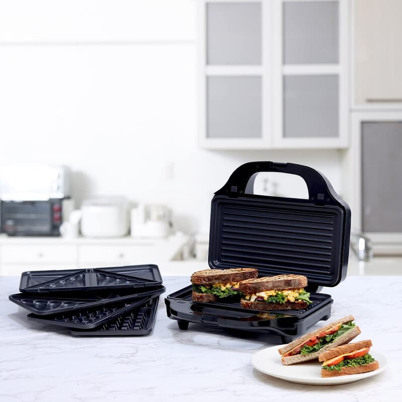 Wonderchef Prato Plus 3 in 1 Griller with Detachable Non-Stick Plates 900 Watt