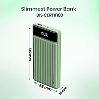Portronics Luxcell B 10K 10000 mAh 22.5W Fast Charging Power Bank – Ultra Slim | Mach USB-A Output | Type C PD Output | Type C Input | Wake Up Button | Green