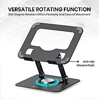 Portronics My Buddy A1 Metal Tablet Stand – 360° Rotation  | Grey | 1 Year Warranty