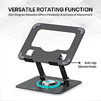 Portronics My Buddy A1 Metal Tablet Stand – 360° Rotation | Grey | 1 Year Warranty