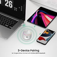 Portronics Toad IV Bluetooth Mouse with 2.4 GHz Wireless (Dual Connectivity), Rechargeable, Connect up to 3 Devices, RGB Lights, Adjustable Optical DPI for Laptop, PC, Tablet, Smartphone