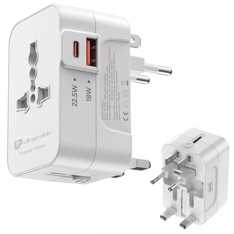 UltraProlink UM1341 - World Travel Adapter & 2 USB Charger