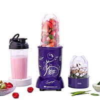 Wonderchef Nutri-blend Mixer Grinder Blender, Smoothie Maker, 3 Unbreakable Jars 500W 22000 RPM  Purple