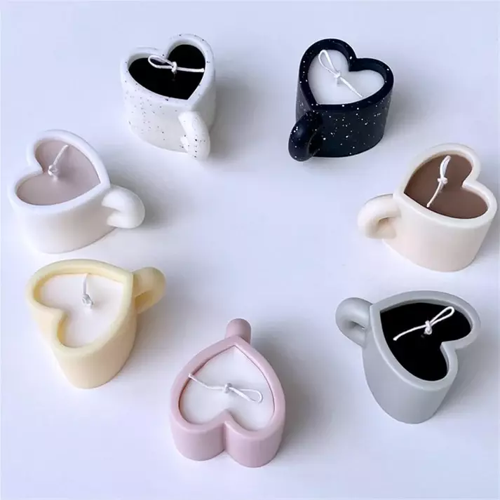 Silicon Mold Candle Love Heart Shape Mug