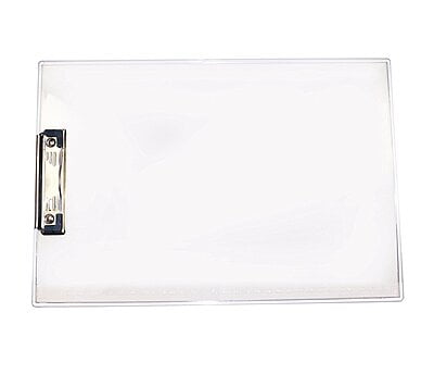 Transparent Exam Board with Side Rulers & Clip (Pack of 1 Pc),
