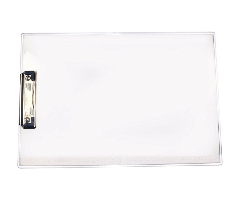 Transparent Exam Board with Side Rulers & Clip (Pack of 1 Pc),