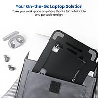 Portronics My Buddy K3 Pro Laptop Stand with Adjustable Height & Angle, Foldable Portable Design, Improved Air Flow
