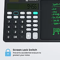 Portronics RuffPad CALC 2 LCD Writing Tablet (POR 2371) – 14.4cm Re-Writable Pad with Calculator