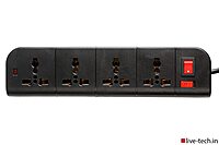 Live Tech PS 07 – 4 Socket Surge Board provides strong protection against power surges, ensuring safe and reliable connectivity for devices.