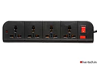 Live Tech PS 07 – 4 Socket Surge Board provides strong protection against power surges, ensuring safe and reliable connectivity for devices.
