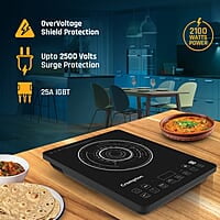 Crompton Instaserve 2100 W Induction Cooktop with 12 Feather Touch Buttons