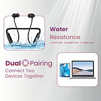 Portronics Harmonics Z9 – Wireless Neckband, 40 Hours Playtime, Bluetooth 5.0, Deep Bass, Comfortable Fit, Magnetic Earbuds, Voice Assistant Support, Ideal for Music & Calls, Black.