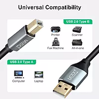 UPORT USB 2.0 Male to Male Cable, 5M length, ideal for connecting devices like printers, scanners, and external drives. High-speed data transfer, durable design, and flexible for easy use.