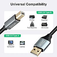 UPORT USB 2.0 Male to Male Cable, 5M length, ideal for connecting devices like printers, scanners, and external drives. High-speed data transfer, durable design, and flexible for easy use.