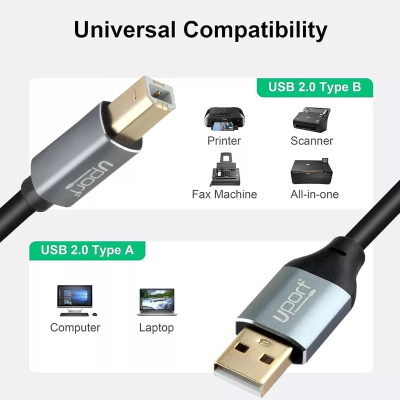 Uport 10M USB 2.0 Active Printer Cable – Premium quality, ensures reliable data transfer for printers. Ideal for long distances, supports high-speed connections. Durable and flexible design.