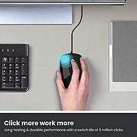 Portronics Toad 26: Wired Mouse featuring 1500 DPI for precision and a smooth scroll wheel for easy navigation. Ideal for work and gaming, it combines comfort with functionality in a sleek design.