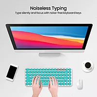 Portronics Bubble 2.0 Bluetooth + Wireless Keyboard – White & Blue | 1 Year Warranty