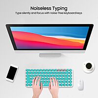 Portronics Bubble 2.0 Bluetooth + Wireless Keyboard – White & Blue | 1 Year Warranty