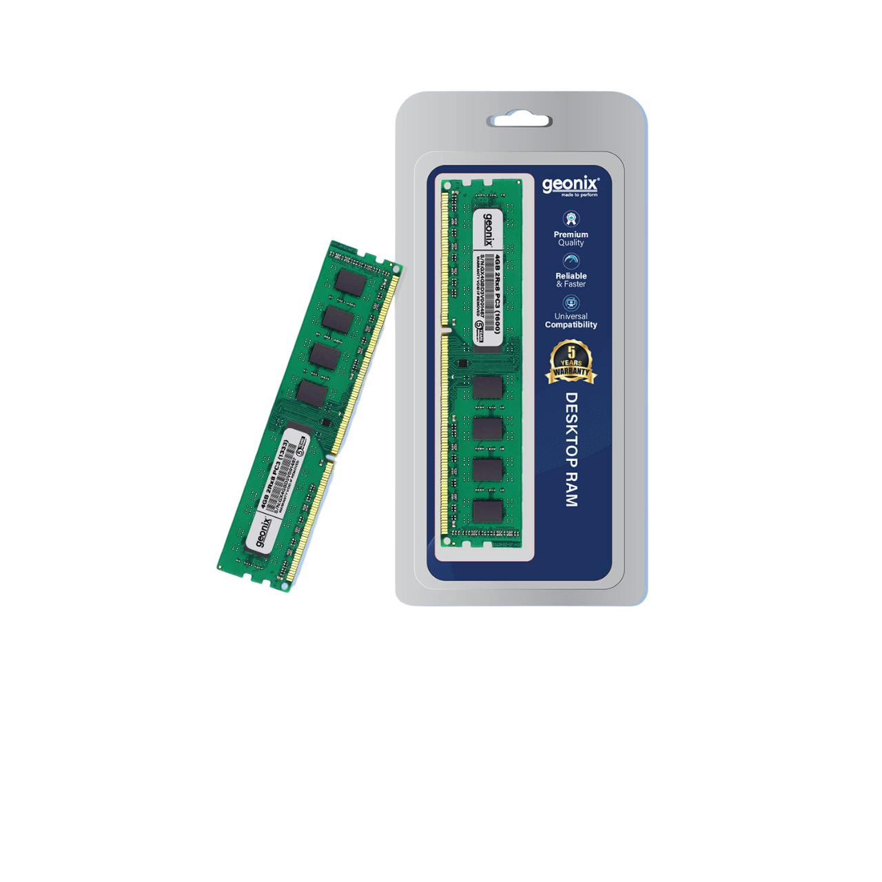 Geonix 4GB DDR3 1600 MHz RAM, (8x2) IC, 240 Pin, 5 Years Warranty, GXDRD3(16)4GB