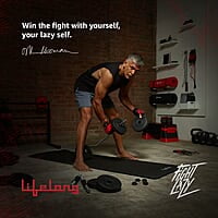 Lifelong PVC Home Gym Set 10Kg -20kg Plate 3Feet Curl Rod and Dumbbells Rods with Gym Accessories