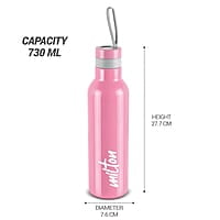MILTON Smarty Stainless Steel Water Bottle, 730 ml