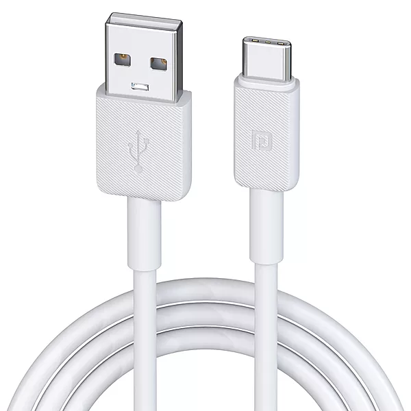 Portronics Konnect Link – 1M Type-C Cable, White. Durable, fast charging, and data transfer. Compatible with all Type-C devices. Ideal for home and office use. Sleek design, tangle-free.