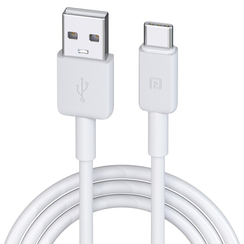 Portronics Konnect Link – 1M Type-C Cable, White. Durable, fast charging, and data transfer. Compatible with all Type-C devices. Ideal for home and office use. Sleek design, tangle-free.