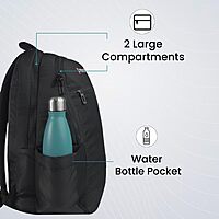 Portronics Byte Backpack – 15.6 Inch Laptop Backpack | Black | 1 Year Warranty