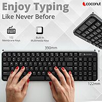 Coconut Desire 2.0 WKM16 + WM16 Wireless Keyboard & Mouse Combo (White & Pink, 1 Year Warranty)