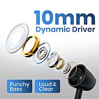 Portronics Harmonics Y4 Bluetooth In-Ear Headset – V5.4, Type-C | 100Hrs Play Time | Black