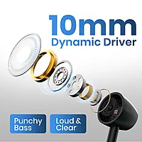 Portronics Harmonics Y4 Bluetooth In-Ear Headset – V5.4, Type-C | 100Hrs Play Time | Black