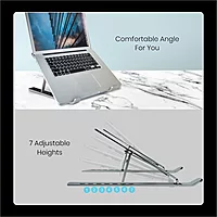 Portronics My Buddy K2 Laptop Stand – Metal Build | Portable Design | Silver | 1 Year Warranty