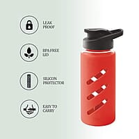 Treo By Milton Proteger 500 Borosilicate Glass Bottle With Silicon Protector, 535 ml