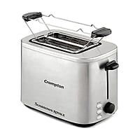 Crompton SunBrown Royale Pop-up Toaster 800W with Bun Warming Rack  7 Browning Levels with Reheat, Defrost & Cancel Function
