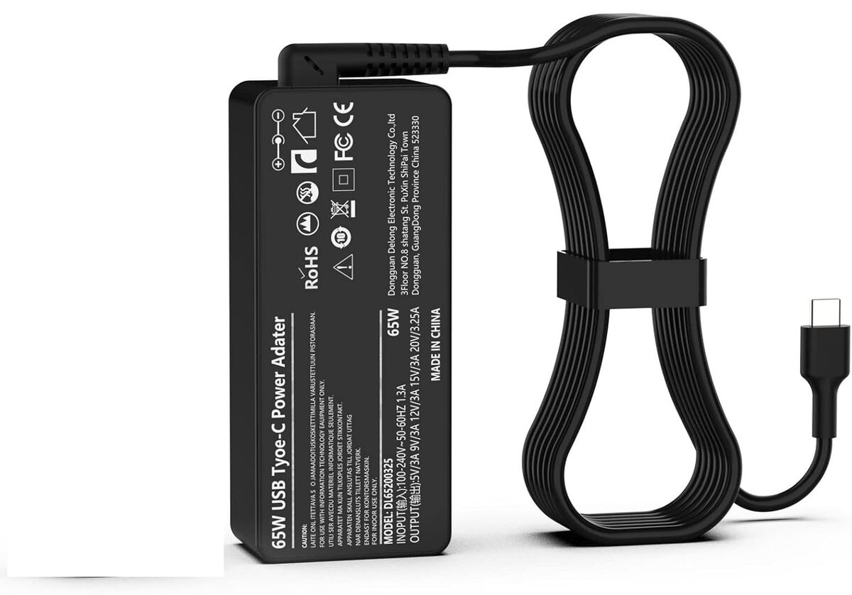 Lenovo 65W USB-C Laptop Charger for ThinkPad X1 Carbon T14 T15 E14 Yoga