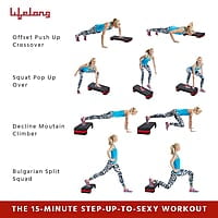 Lifelong Polypropylene Adjustable Home Gym Exercise Fitness Stepper for Exercise