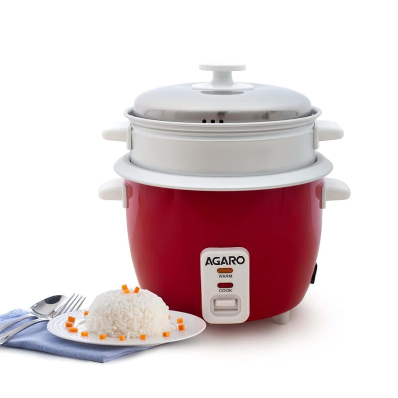 AGARO Elegant Electric Rice Cooker, 1L, 400W, Automatic Boiler, Steamer, Removable Aluminium Pot
