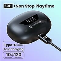 Portronics Harmonics Twins 28 ANC TWS in Ear Earbuds with Smart Touch Control, 50 Hours Playback, Quad Mic ENC