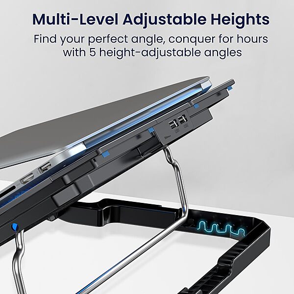 Portronics Air 2 Laptop Cooling Pad – Dual Fans, Ergonomic, Lightweight