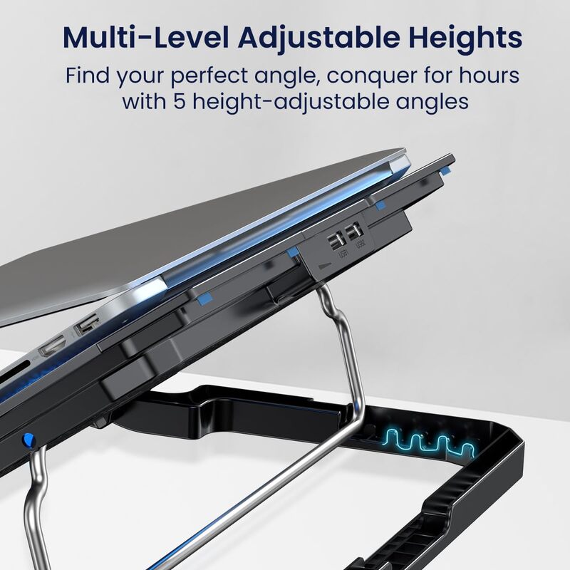 Portronics Air 2 Laptop Cooling Pad – Dual Fans, Ergonomic, Lightweight