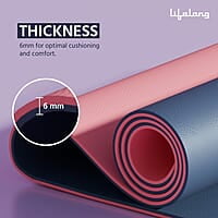 Lifelong Dual Color TPE Material Yoga Mat for Women & Men 6mm Anti-Slip Yoga Mat for Gym Workout Exercise Mat